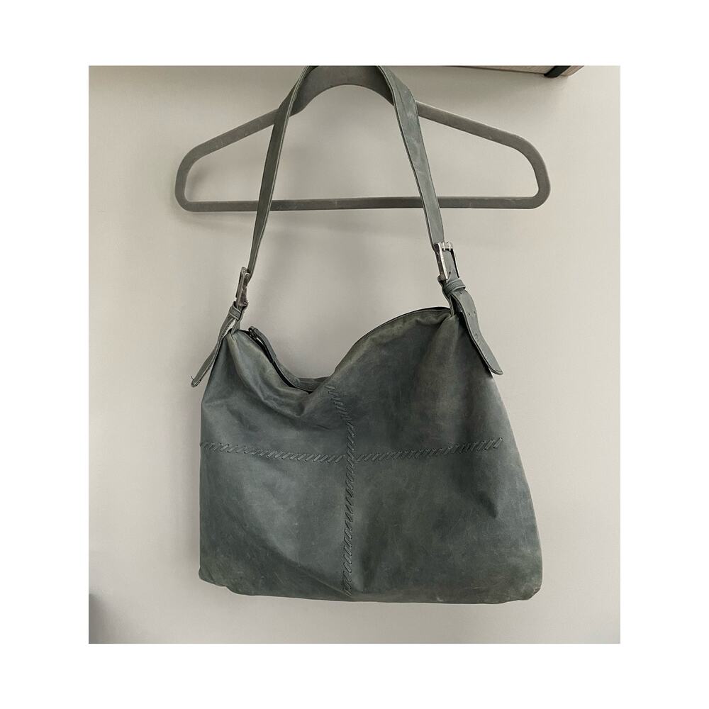 Misses Pick Barcelona Genuine Leather Handbag with Buckled in Dark Gray